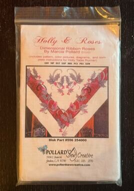 Pollard's Sew Creative Holly & Roses Pattern for Embroidery Machine with CDROM